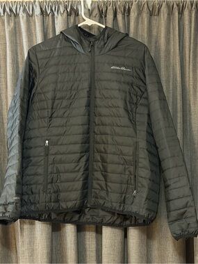 Eddie Bauer Black Quilted Hooded Puffer Jacket